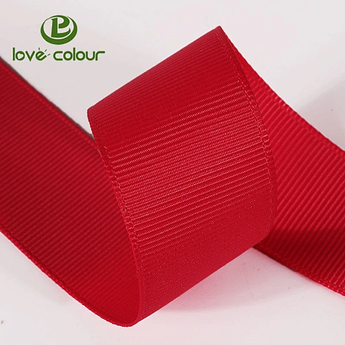 Custom polyester red color soft grosgrain ribbon for decoration