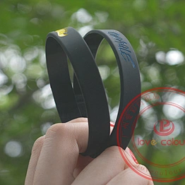 Sport team Custom mixed color rubber black silicon bracelet