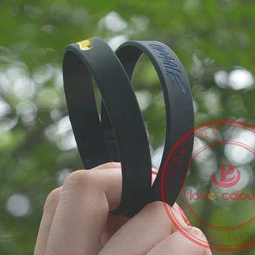 Sport team Custom mixed color rubber black silicon bracelet
