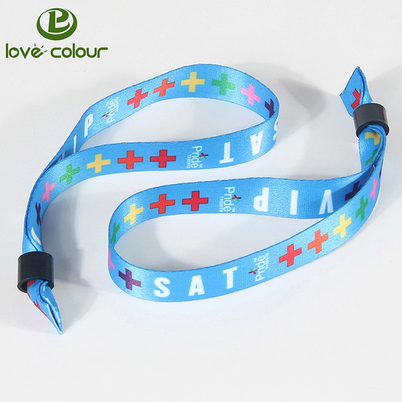 Top quality sublimation polyester bracelet one time use printed wristband for event