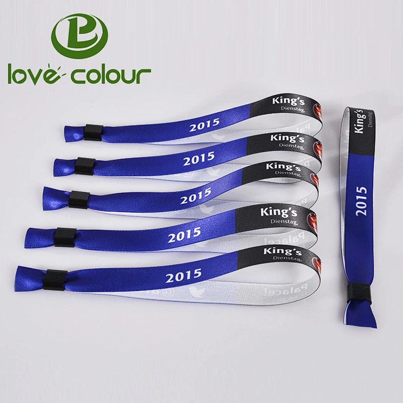 Custom colorful printed Satin Ribbon Wrist Band For Your Event