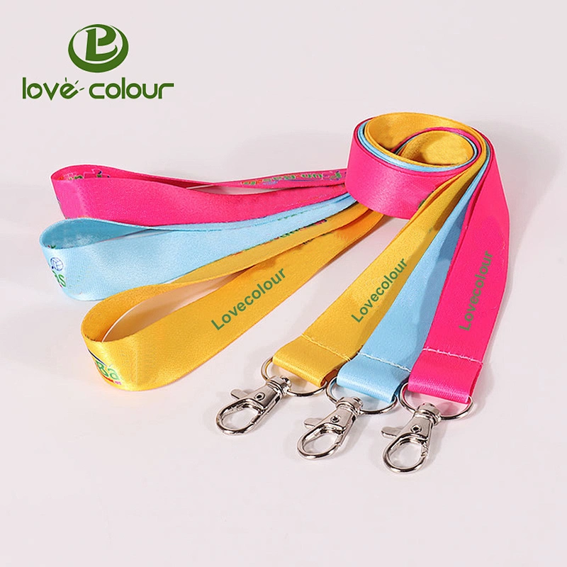 Fashional heat transfer sublimation polyester red color lanyard with white printing logo