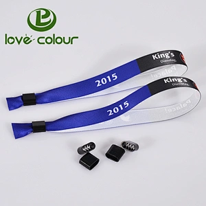 Custom colorful printed Satin Ribbon Wrist Band For Your Event