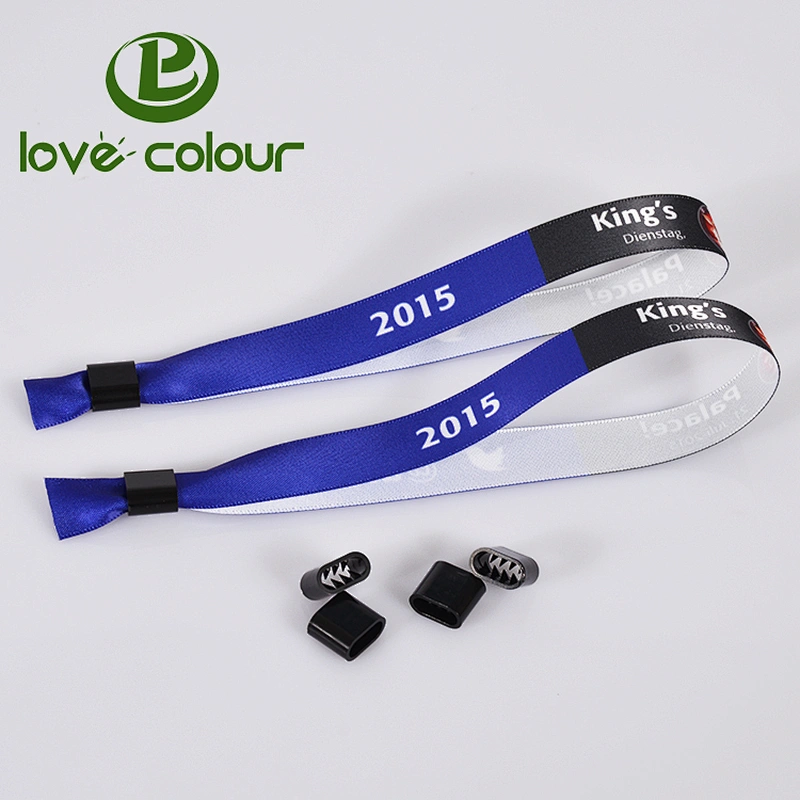 Custom colorful printed Satin Ribbon Wrist Band For Your Event