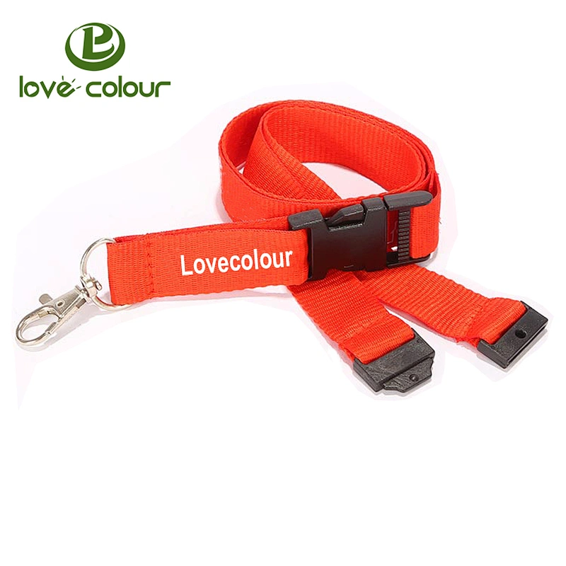 New style bulk polyester custom size lanyard with silkscreen printing