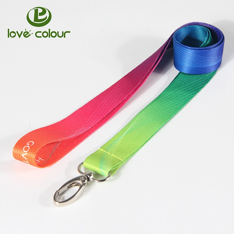 Custom polyester printing logo red color straps lanyard for activity
