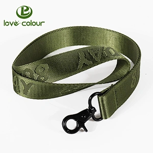 Custom high quality dark green nylon keychain lanyard
