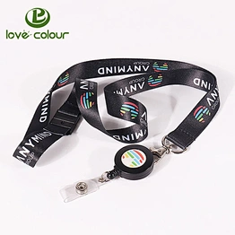 Customized Sublimation Printed Retractable key chain lanyard with full color