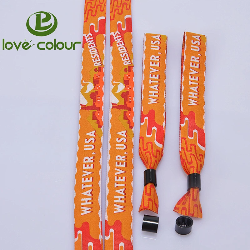 Custom polyester fabric wristband/Woven thread bracelet for wedding gift