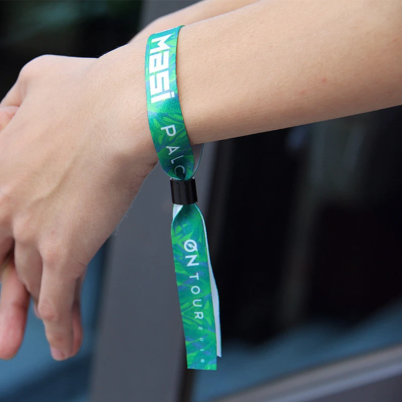 Adjustable plastic clasp cloth logo printing wristband