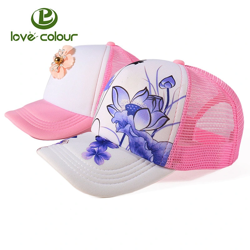 Good selling white and pink mesh baseball cap for wholesale