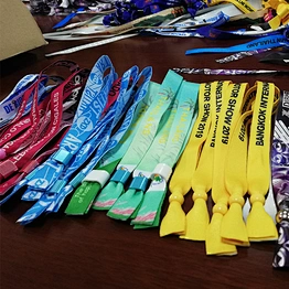 Custom Logo Fabric Bracelet Woven Cloth Wristband For Events Festivals