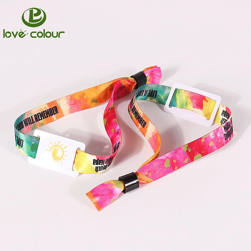 Custom Logo Printing Disposable RFID/NFC Fabric Bracelet /wristband RFID