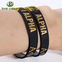 Factory custom made silicone black rubber wristbands bracelet for boys