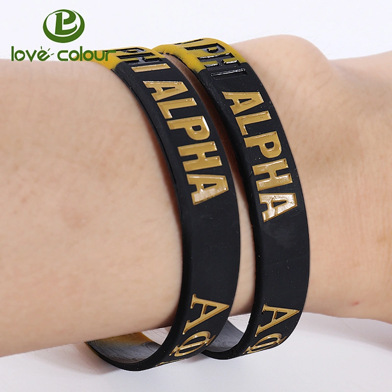 Factory custom made silicone black rubber wristbands bracelet for boys