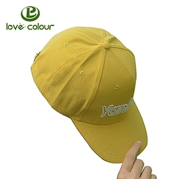 Customized yellow color embroidered sport baseball hat for sale