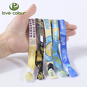 Factory custom festival event cloth bracelets with security closure