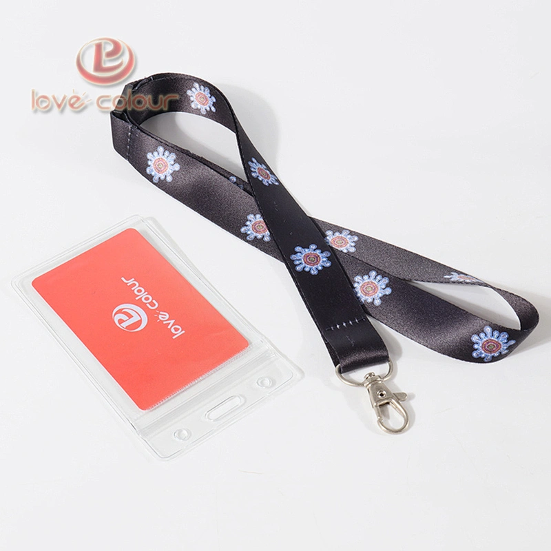 Polyester lanyard with plastic ID card holder for an event