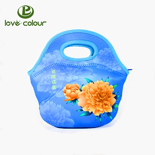 Custom sublimation print disposable insulated thermal neoprene lunch bag for outdoor