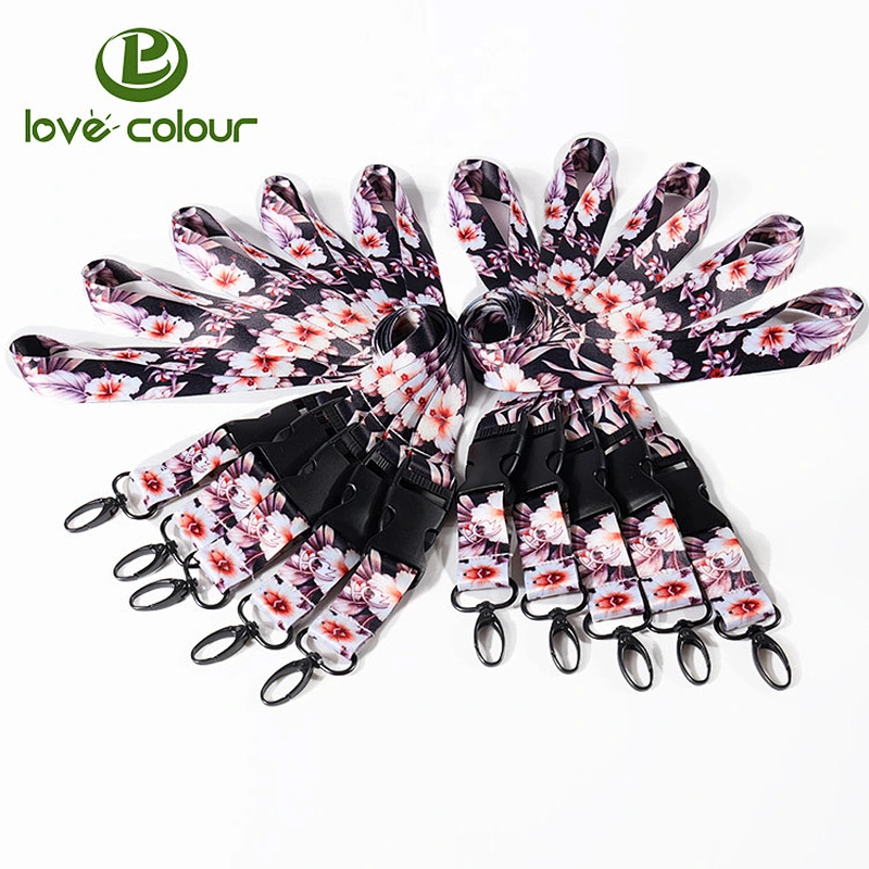 Cheap custom personalized polyester name band flat lanyard