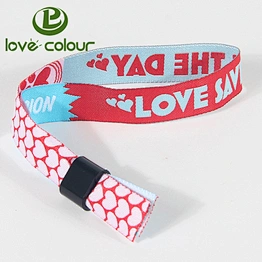 Polyester festival event woven Christmas wristband custom fabric friendship bracelets