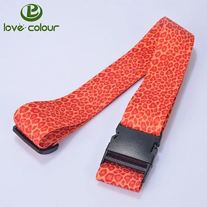 Custom polyester webbing luggage safety belt with white buckle