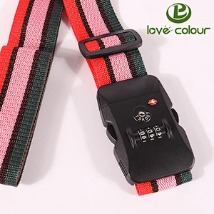 Customized Polyester Travel Suitcase Belt Luggage Straps With Tsa Lock