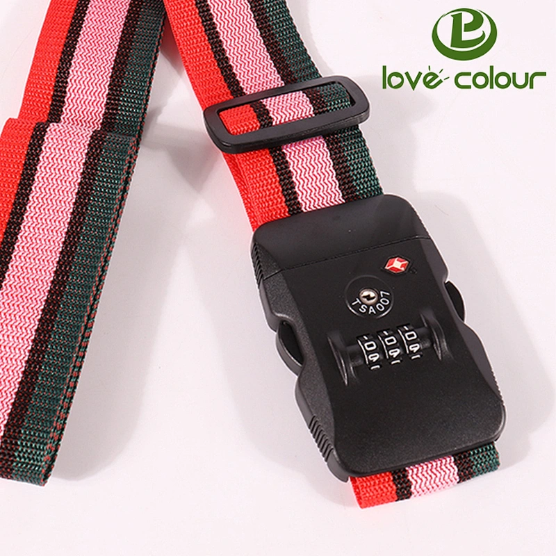 Customized Polyester Travel Suitcase Belt Luggage Straps With Tsa Lock