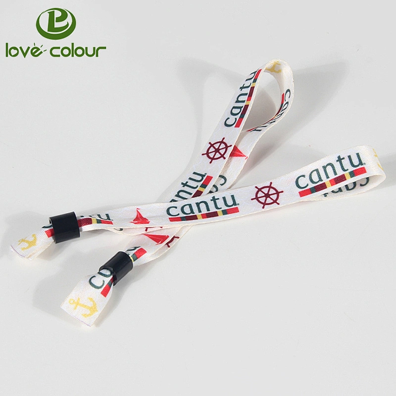 Promotional polyester custom printing fabric wristband bracelet