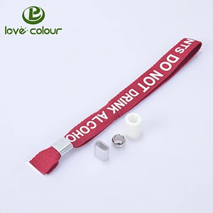 Custom one time use polyester silkscreen printing wristband cloth bracelets