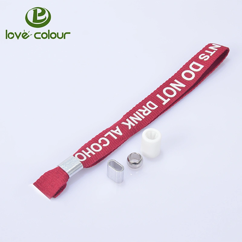 Custom one time use polyester silkscreen printing wristband cloth bracelets