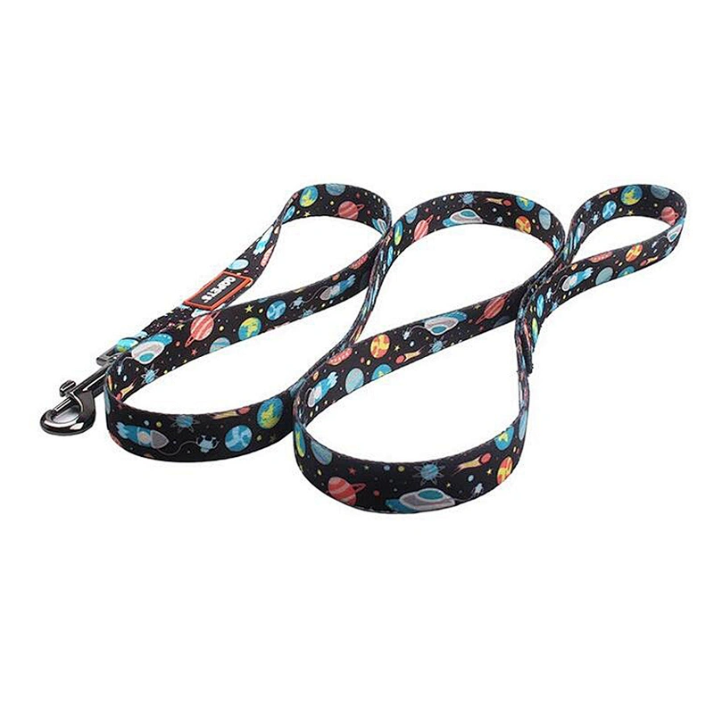 Wholesale heavy duty polyester custom light weight portable heat transfer printed dog leash
