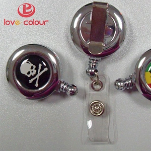 Custom Retractable string reel metal magnetic badge reels/ badge holder