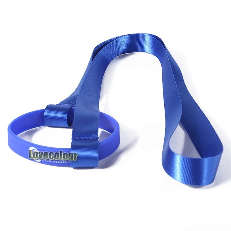 Promotional coffee cup holder lanyard with silicone wrist band for events
