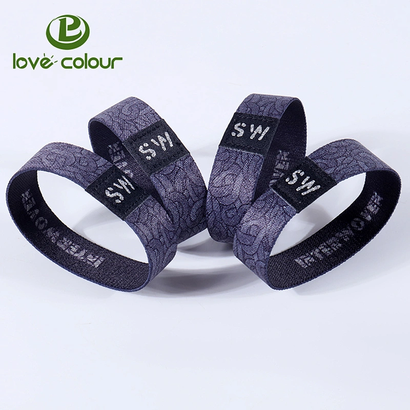 Factory custom polyester elastic fabric rfid wristband for festival party