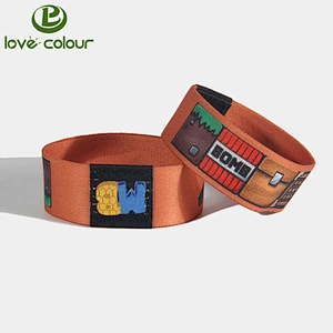Festival Sublimation Printing Polyester Elastic Identification Bracelets / Wristband