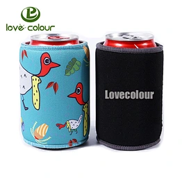 Printing cute cartoon neoprene foam stubby holder can cooler folding stuby cooler