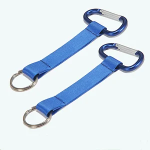 Custom advertising wrist short lanyards keychain with carabiner hook