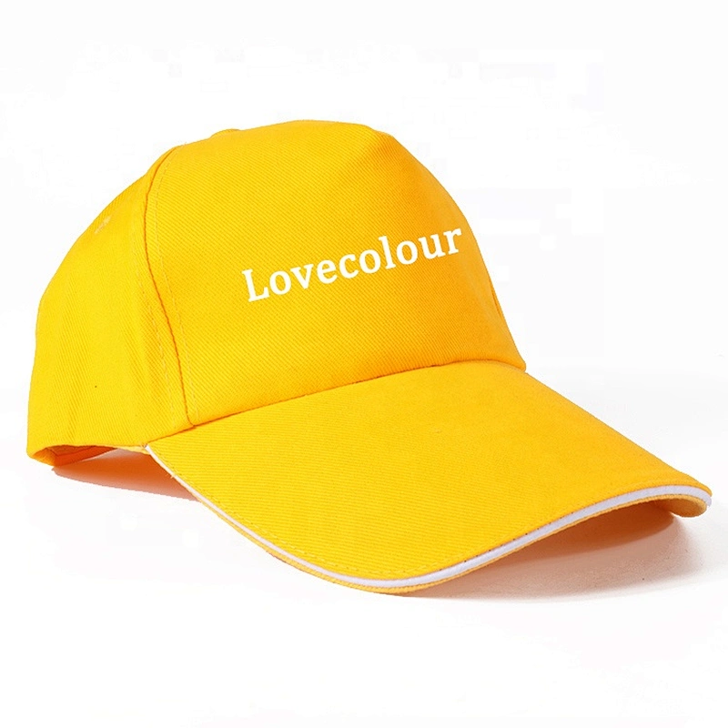 High quality cotton custom plain yellow baseball headgear