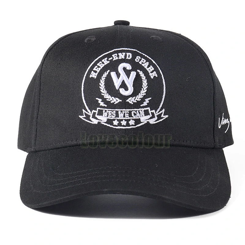High quality custom black sport cap with woven logo