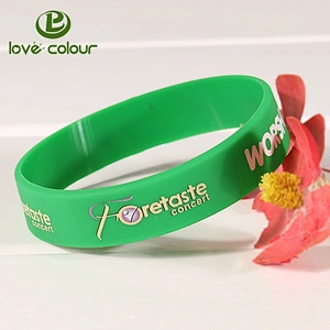 Custom bulk cheap plain silicone wristbands with silkscreen printing