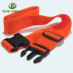 Custom Polyester Red Color Sublimation Luggage Belt With White Release Buckle