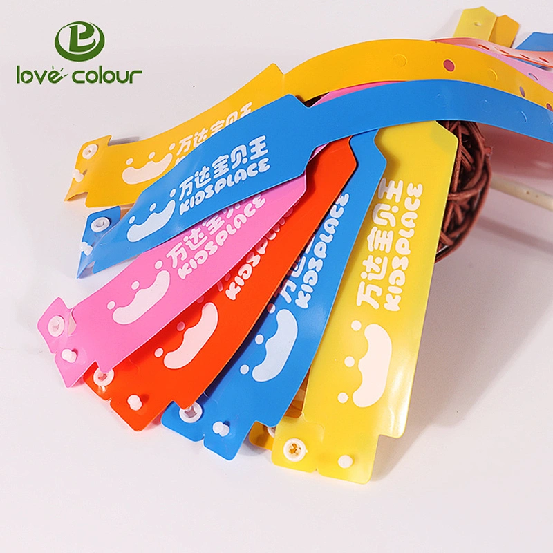 Vinyl waterproof wristband with a one-time use locking snap