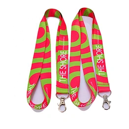 Factory custom high quality polyester keychain lanyard strap with metal hook
