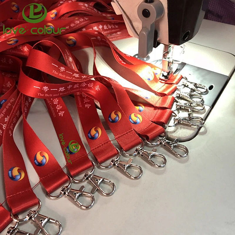 Hot custom polyester chinese red lanyard for festival event