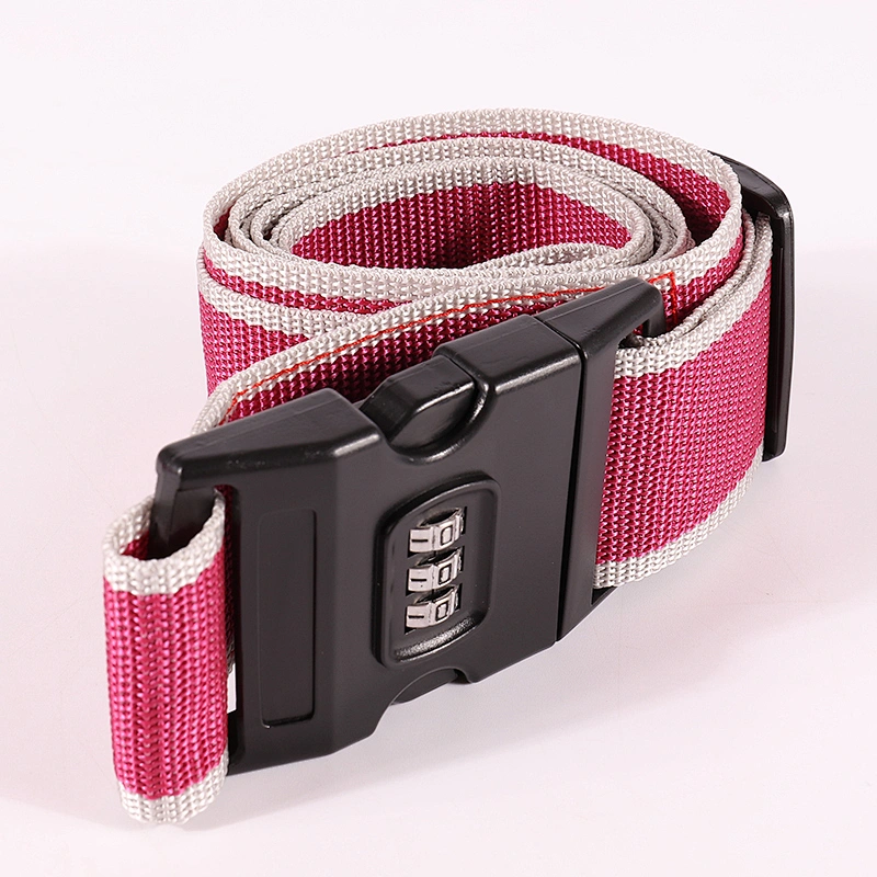 Custom polyester TSA combination lock adjustable luggage strap for travel