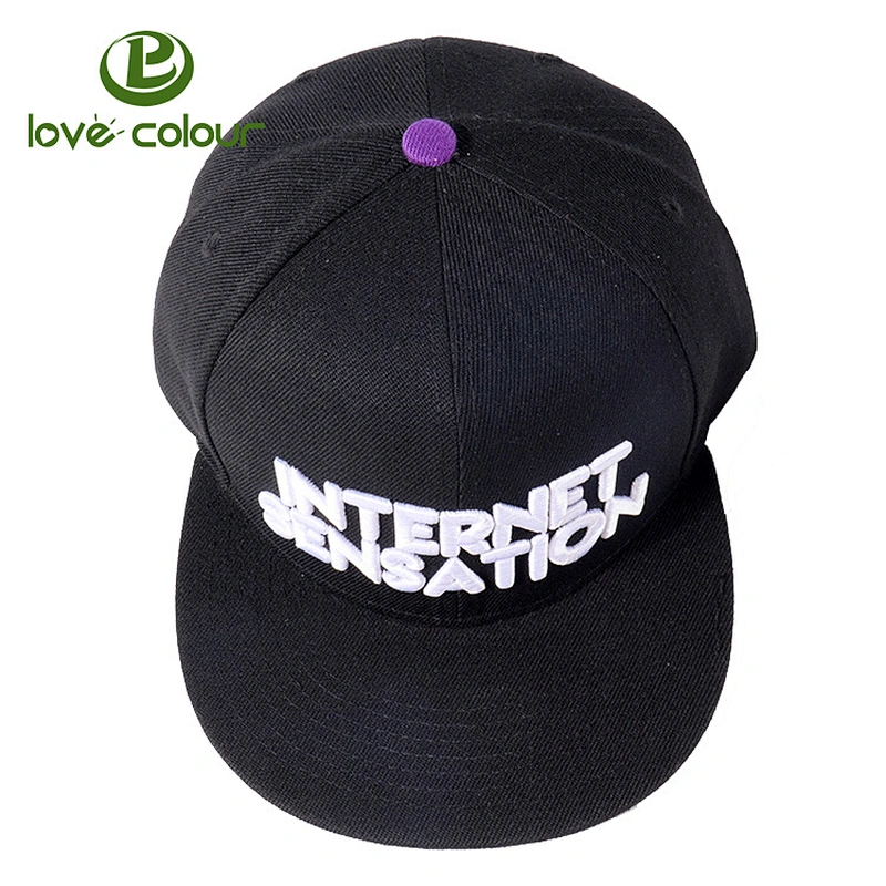 Customized Unisex Embroidery Snapback Hat Flat Brim Hip Hop Cap