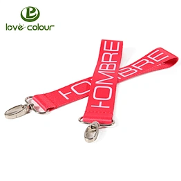 China supplier custom red color heat transfer short lanyard keychain