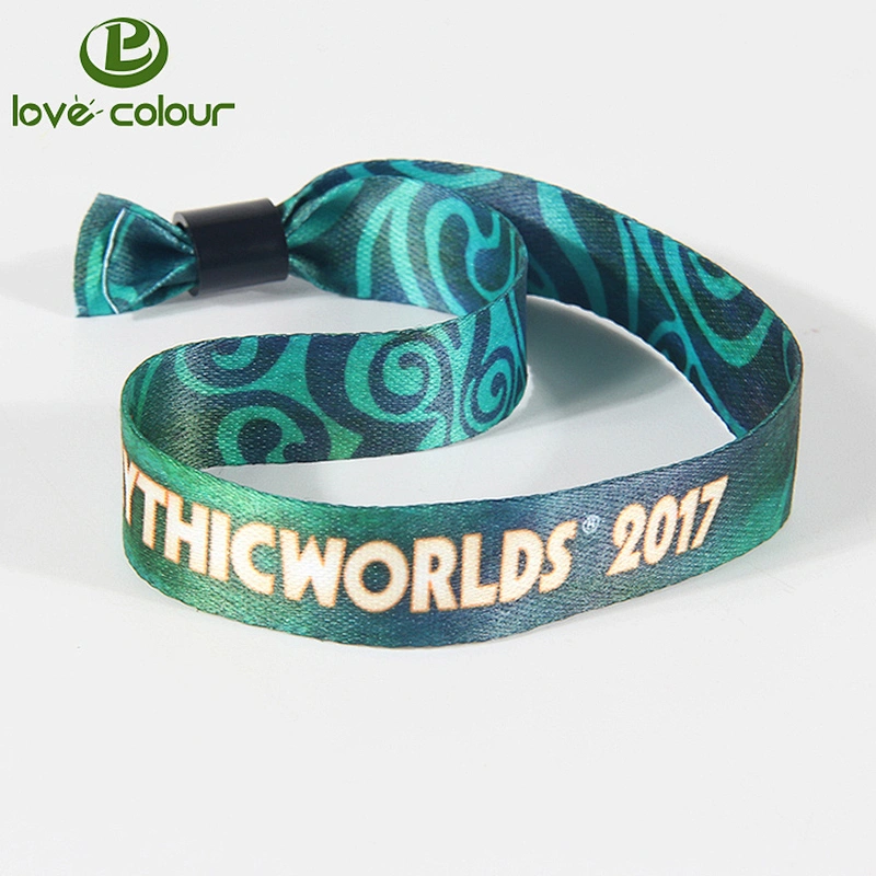 Custom heat transfer print fabric cloth wristbands with your logo for events