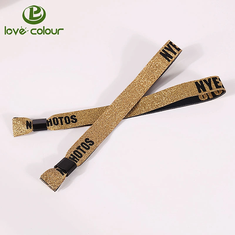 Custom Polyester  Festival Fabric Wrist bands With Recyled/Reusable Closure